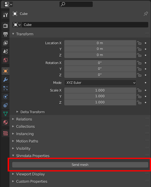 Blender shmdata addon