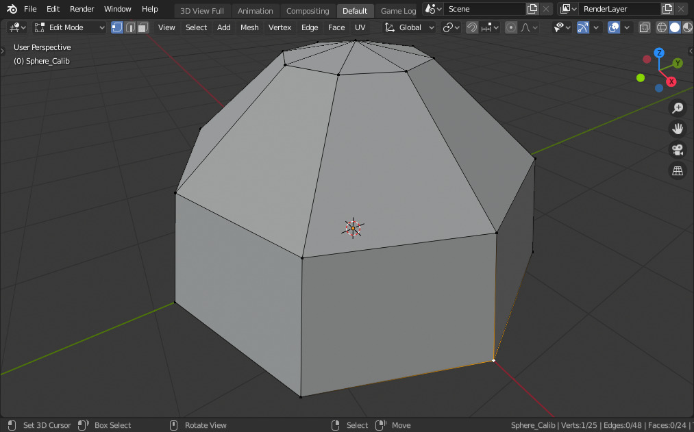 Dome calibration 3D model