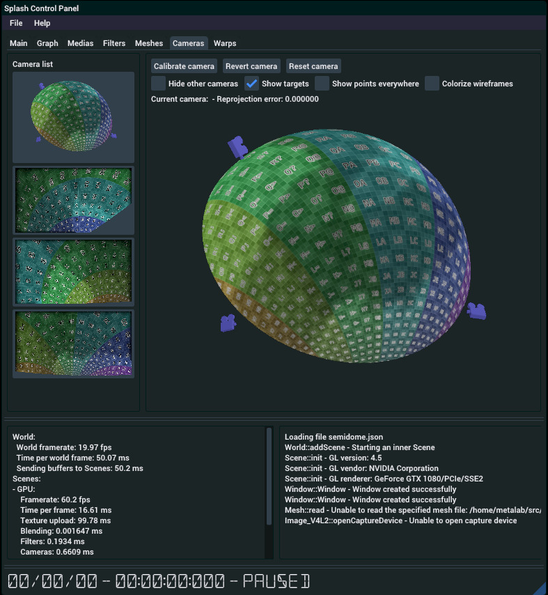 Interface graphique de Splash avec une configuration à vues multiples